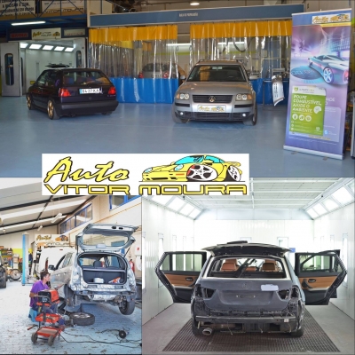 Logótipo AUTO VÍTOR MOURA - SERVIÇOS DE BATE-CHAPA E PINTURA, UNIPESSOAL LDA